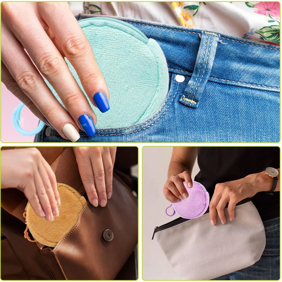 Porte Monnaie Rond en Peluche avec Fermeture Éclair - Mini Sac de Rangement pour Pièces, Clés, Écouteurs