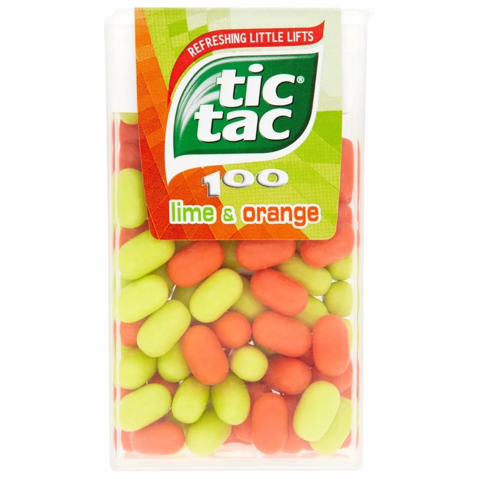 Tic Tac Pastilles aromatisées, goût citron vert & orange - La boîte de 100, 49g