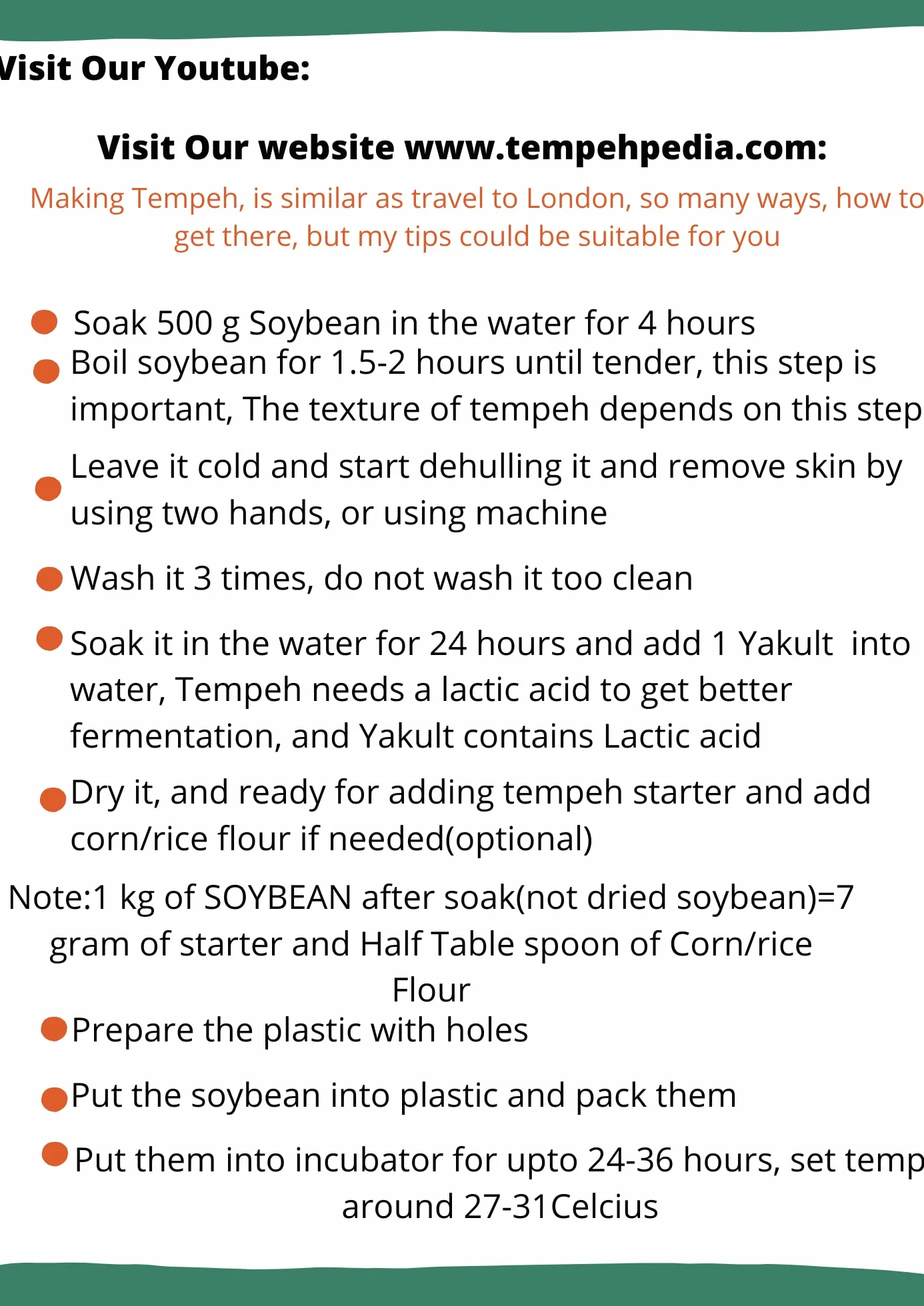Tempeh Starter/Live Culture/Ragi Tempe/Inokulum-Sans OGM-Halal 500 g