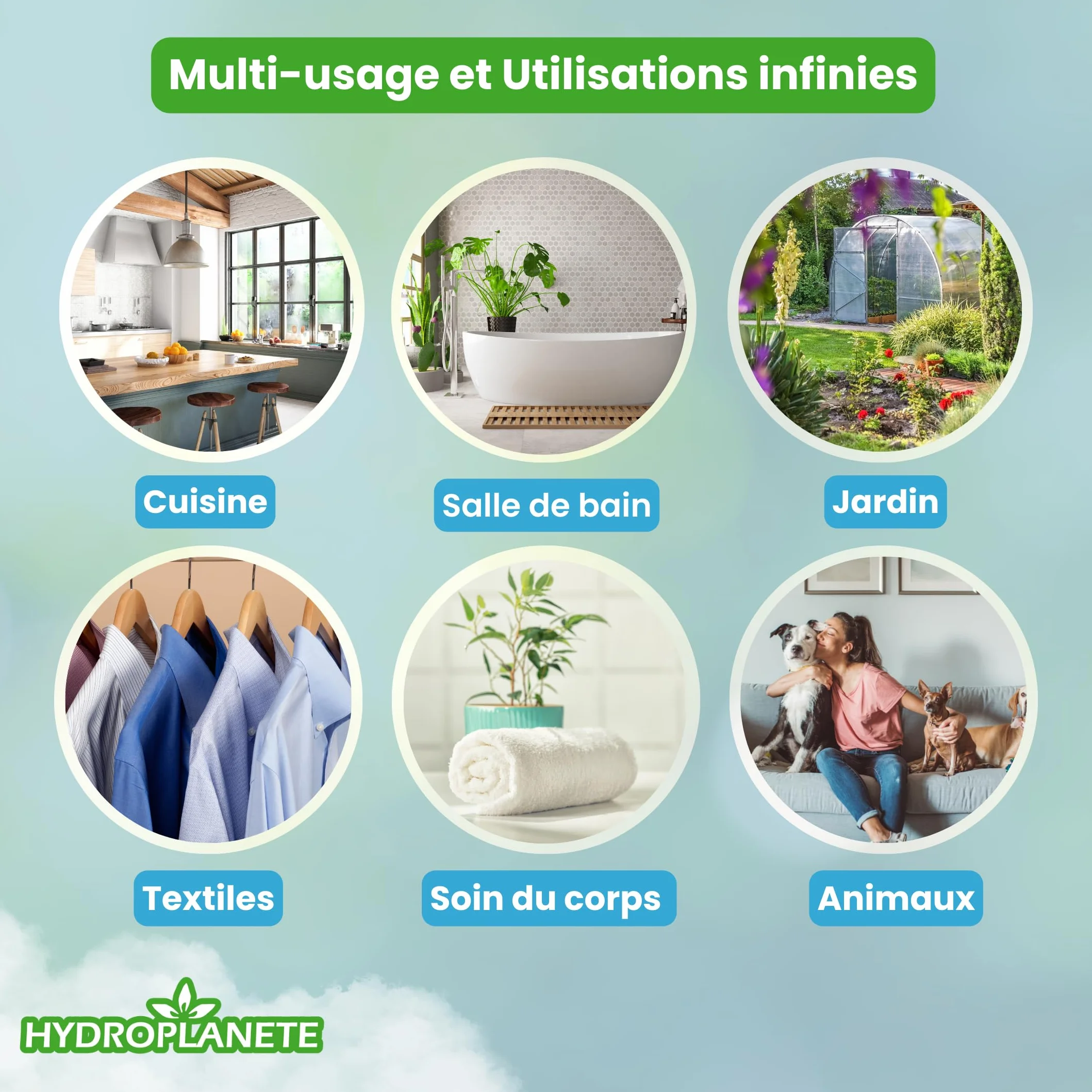 HYDROPLANETE Bicarbonate de Soude Multi-Usages - Poudre Alimentaire et Entretien de la Maison - Sans Additifs et 100% Naturel - Fabriqué en France - Disponible de1kg 2kg 5kg 10kg 20kg