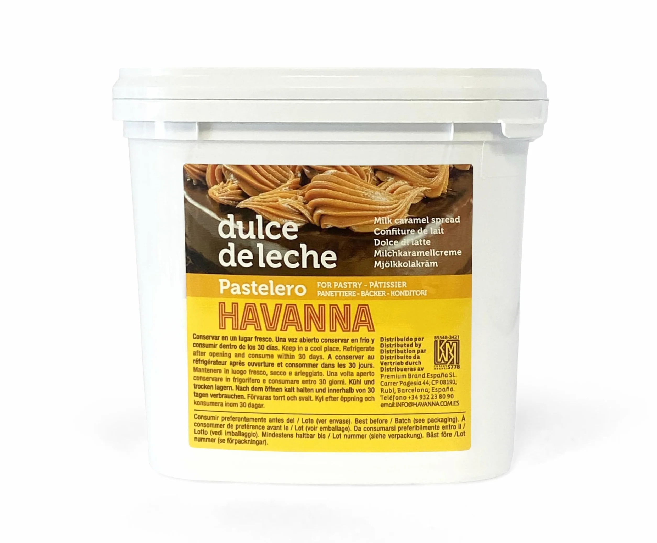 Havanna Dulce de Leche Pâtissier | Sans Gluten | Sans Colorants ni Arômes Artificiels | Produit Gourmet | Seau de 1 kg