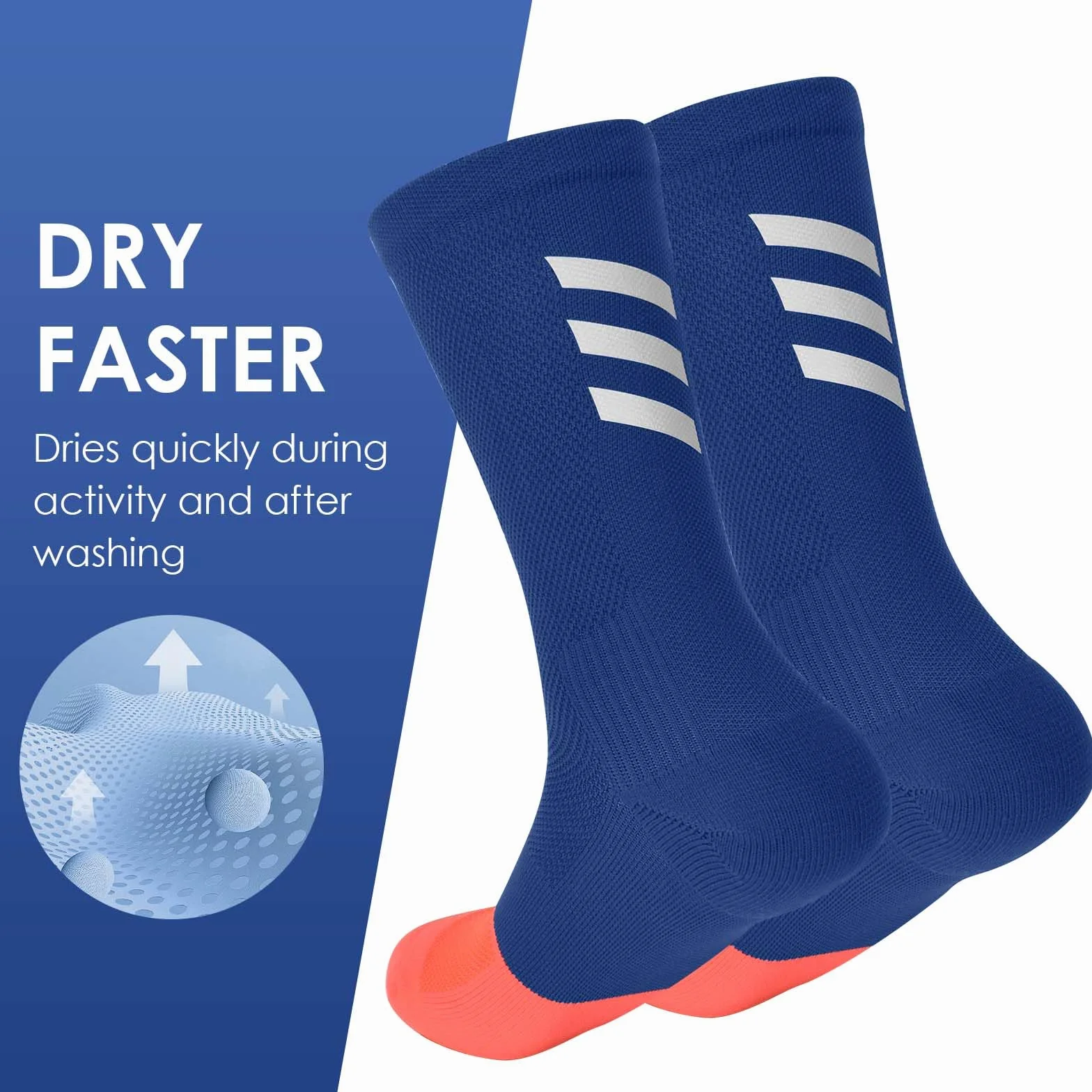 Chaussettes de Compression pour Hommes 40-44, Chaussettes Cyclisme Respirantes, Chaussettes Techniques Sport Longues Sans Coutures
