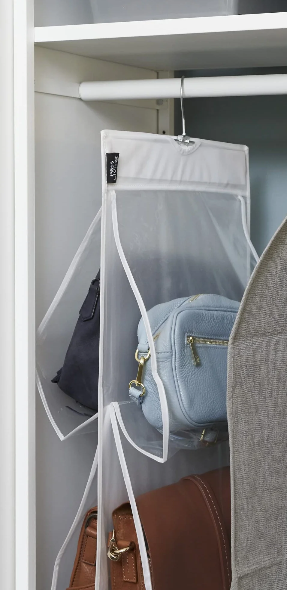 Domopak Living Portée Sacs aux 8 Compartiments Plastique Blanc 33 x 120 cm