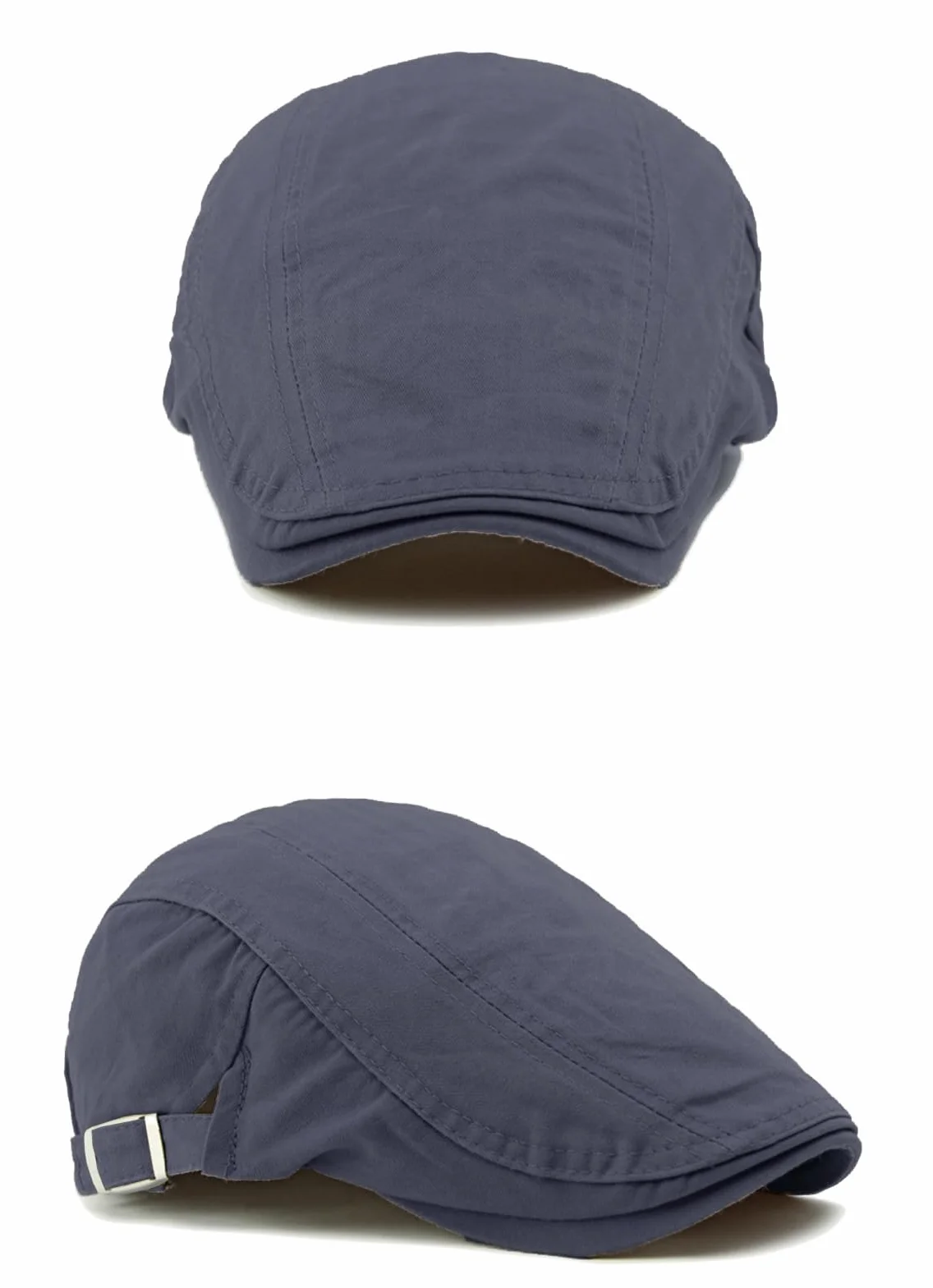 Bérets Homme Respirant Coton Casquette Plate Réglable Newsboy Vintage Flat Cap Unisexe