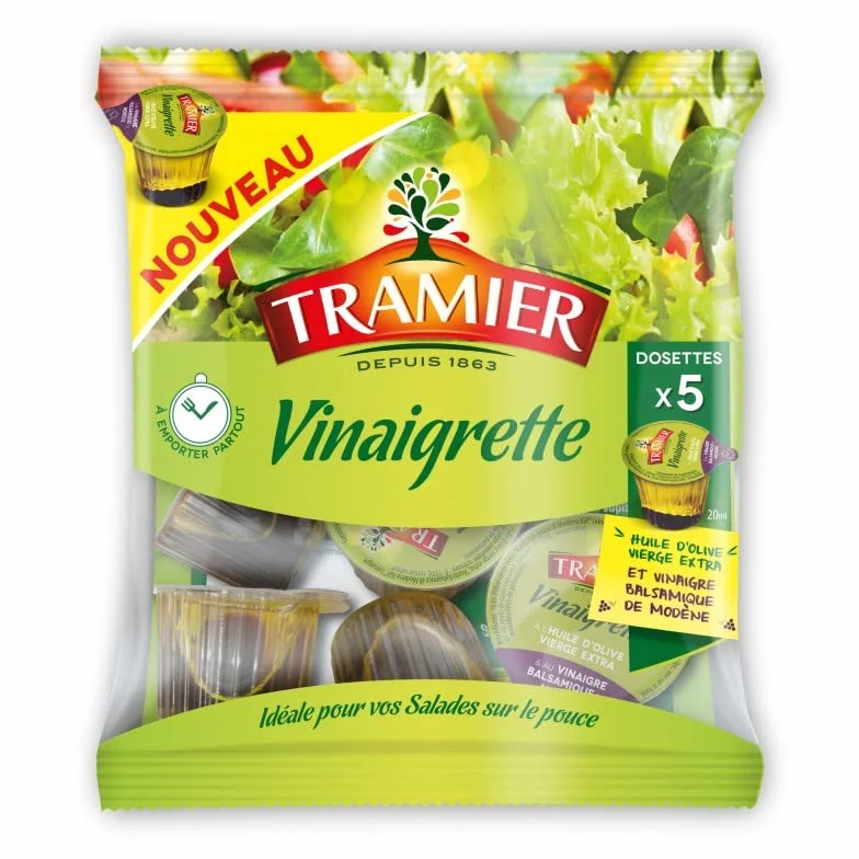 DOSETTES DE VINAIGRETTE 20ML X5, TRAMIER, LOT DE 4