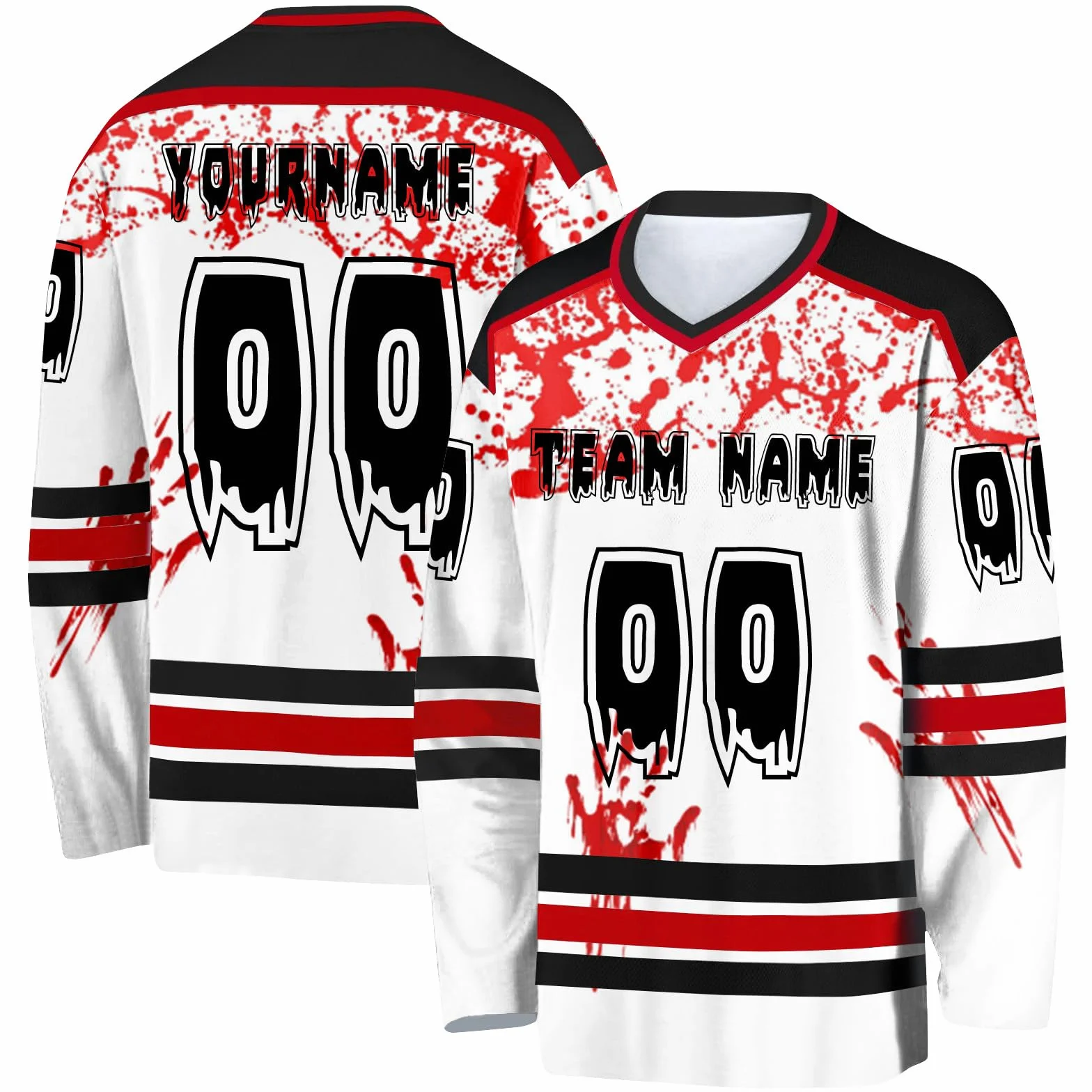 Maillot de Hockey Halloween personnalisé avec votre nom ST2