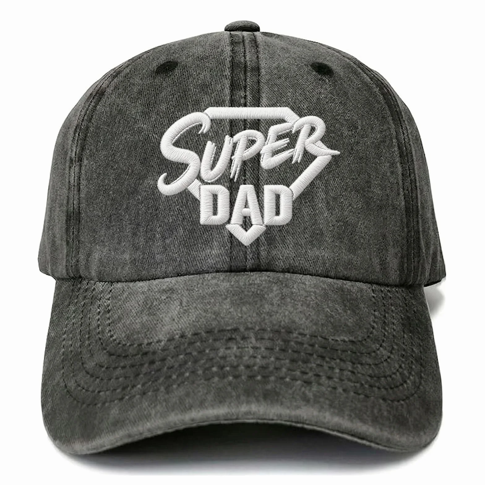 Casquette Brodée Super Dad Chapeau Baseball Réglable Homme Vintage Cadeau Fête des Pères