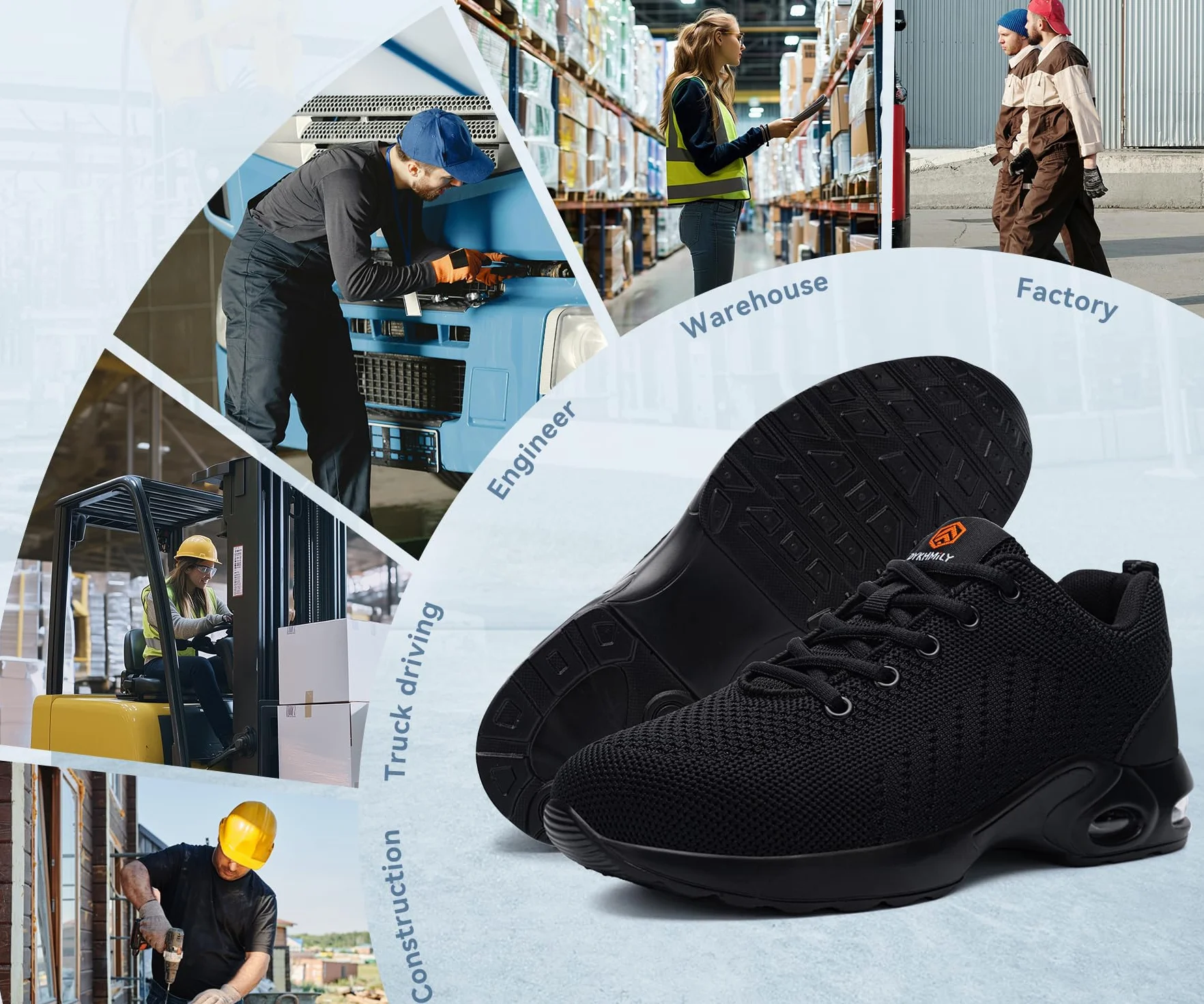 DYKHMILY Chaussures de Sécurité Hommes Femmes Légère Chaussures de Travail Confortable Basket de Securite Embout Acier Chaussures Chantiers Industrie Amorti Respirante