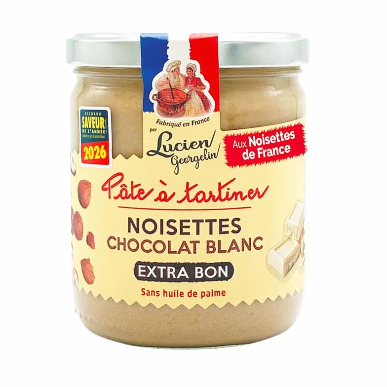 Lucien Georgelin Pâte à tartiner noisettes & chocolat blanc 3x400g | Noisettes de France