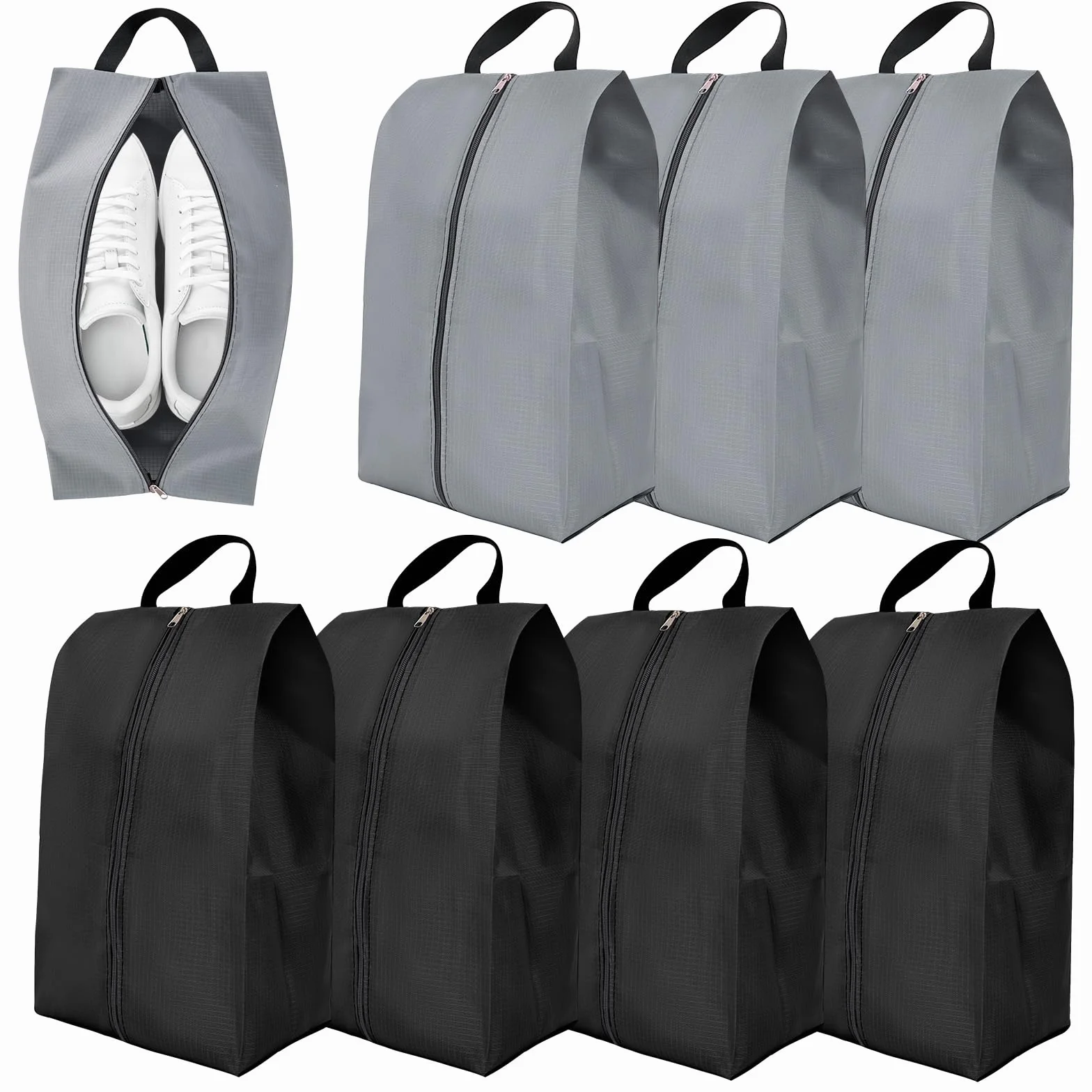 Sacs à Chaussures Voyage imperméables avec Fermeture éclair, Housses Chaussures Rangement Noir Gris