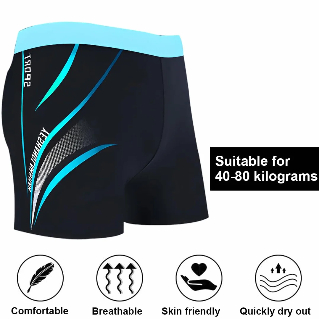 Slips de Bain Homme, Stripes Swim Boxers, Taille L (40-80kg)