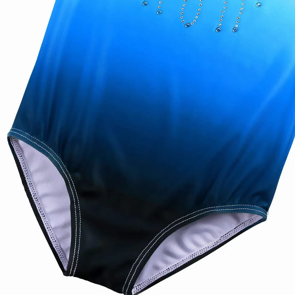 Justaucorps de Gymnastique avec Paillettes Manches Longues en Tulle