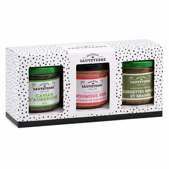 Assortiment de 3 tartinables végétariens - Lot 3 de verrines