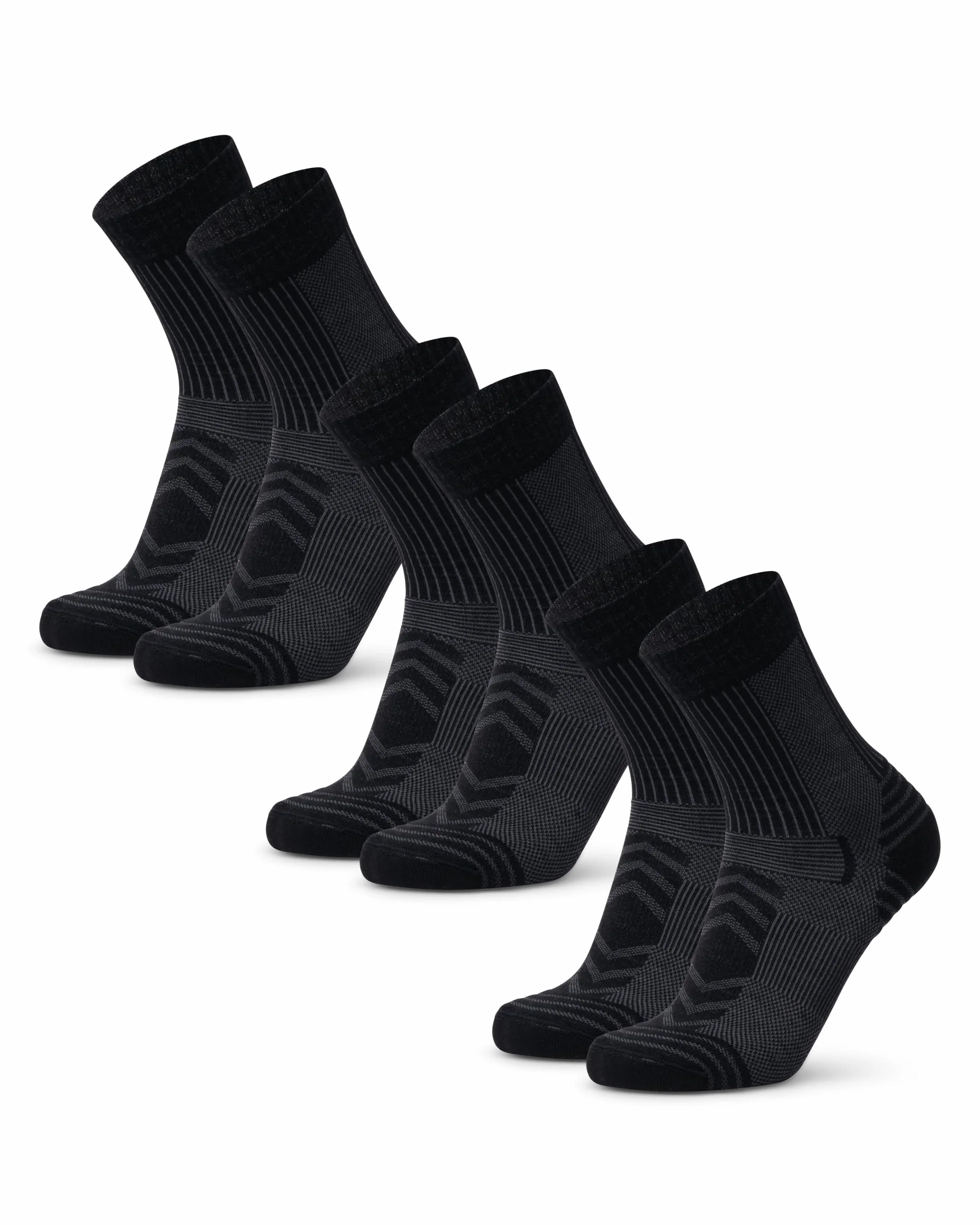 DANISH ENDURANCE Chaussettes de Randonnée Laine Mérinos Anti-Ampoules Lot de 3