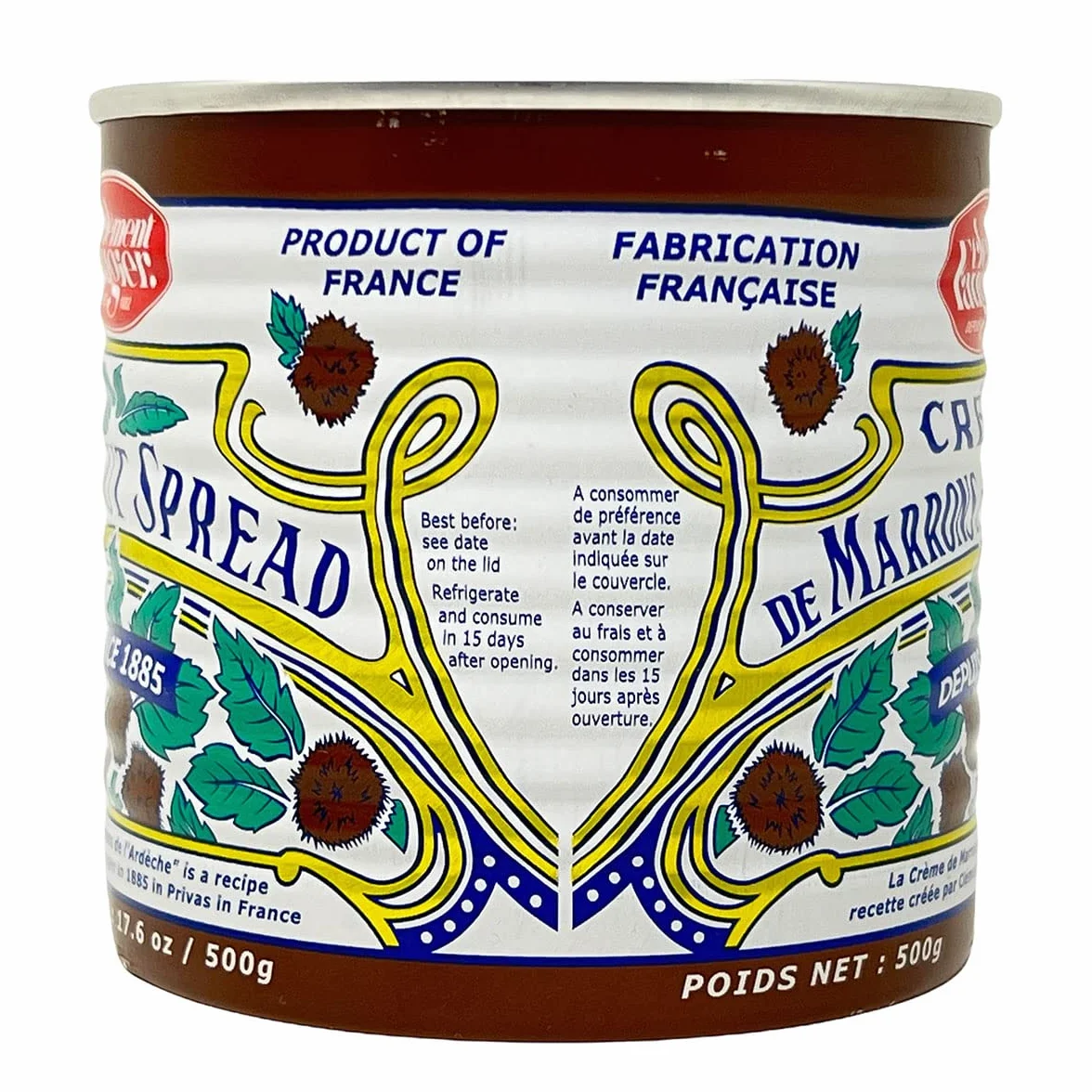 Clément Faugier - Crème de Marrons de l'Ardèche - 500g - Lot de 4