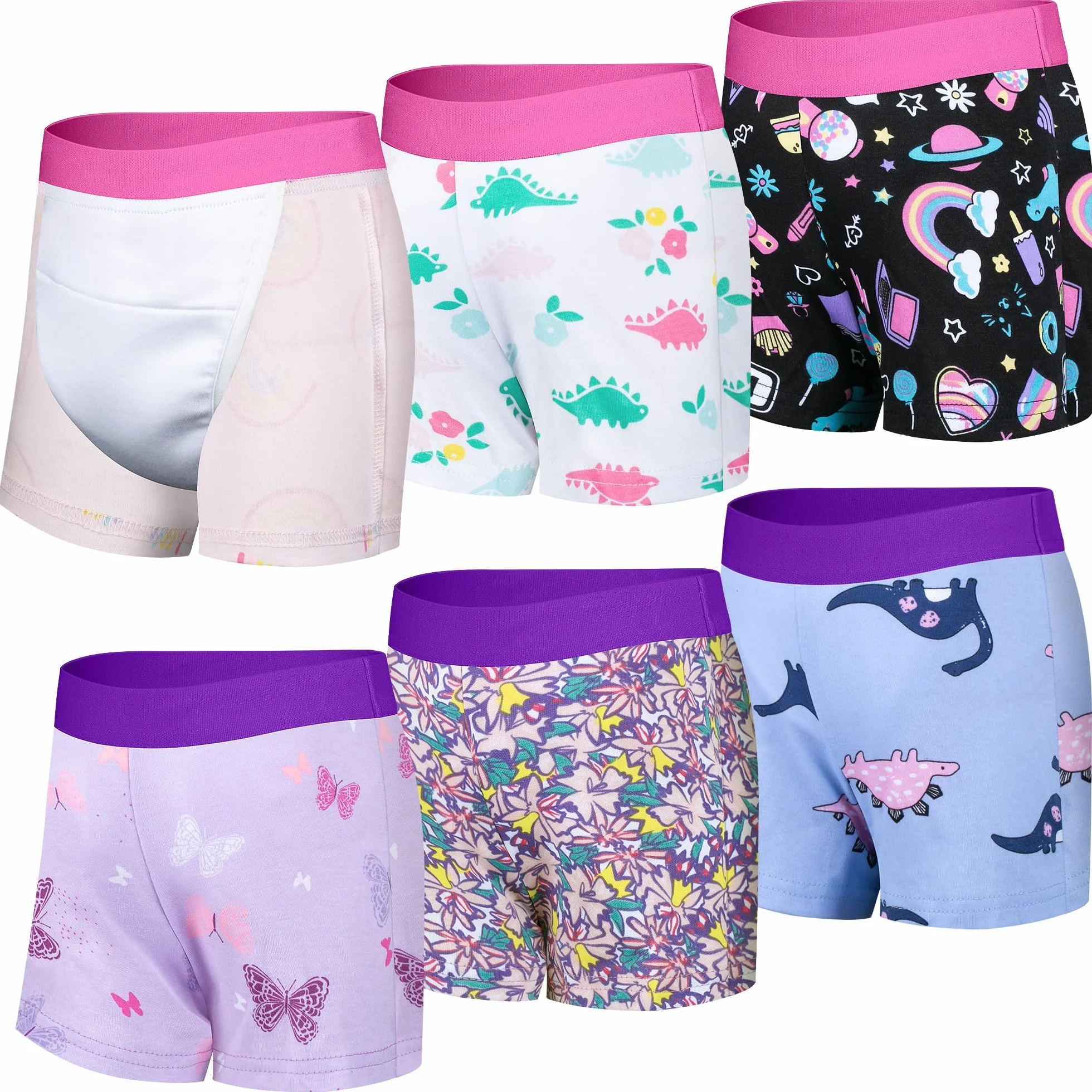 BIG ELEPHANT Lot de 6 Culottes d’Apprentissage Propreté Enfant 100% Coton Lavables Boxer