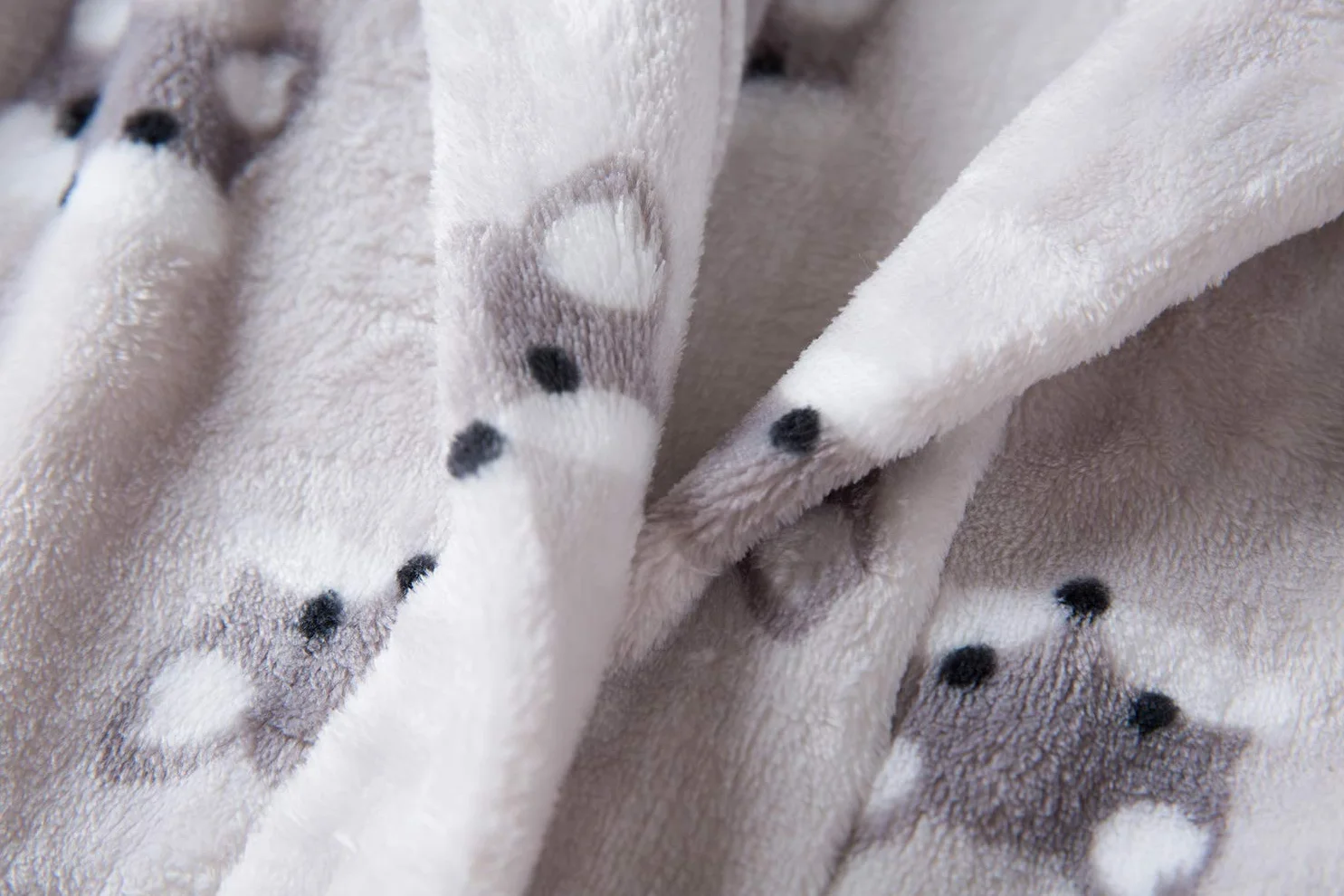 Peignoir Bébé Flanelle Animaux Taille 90 Gris Fox