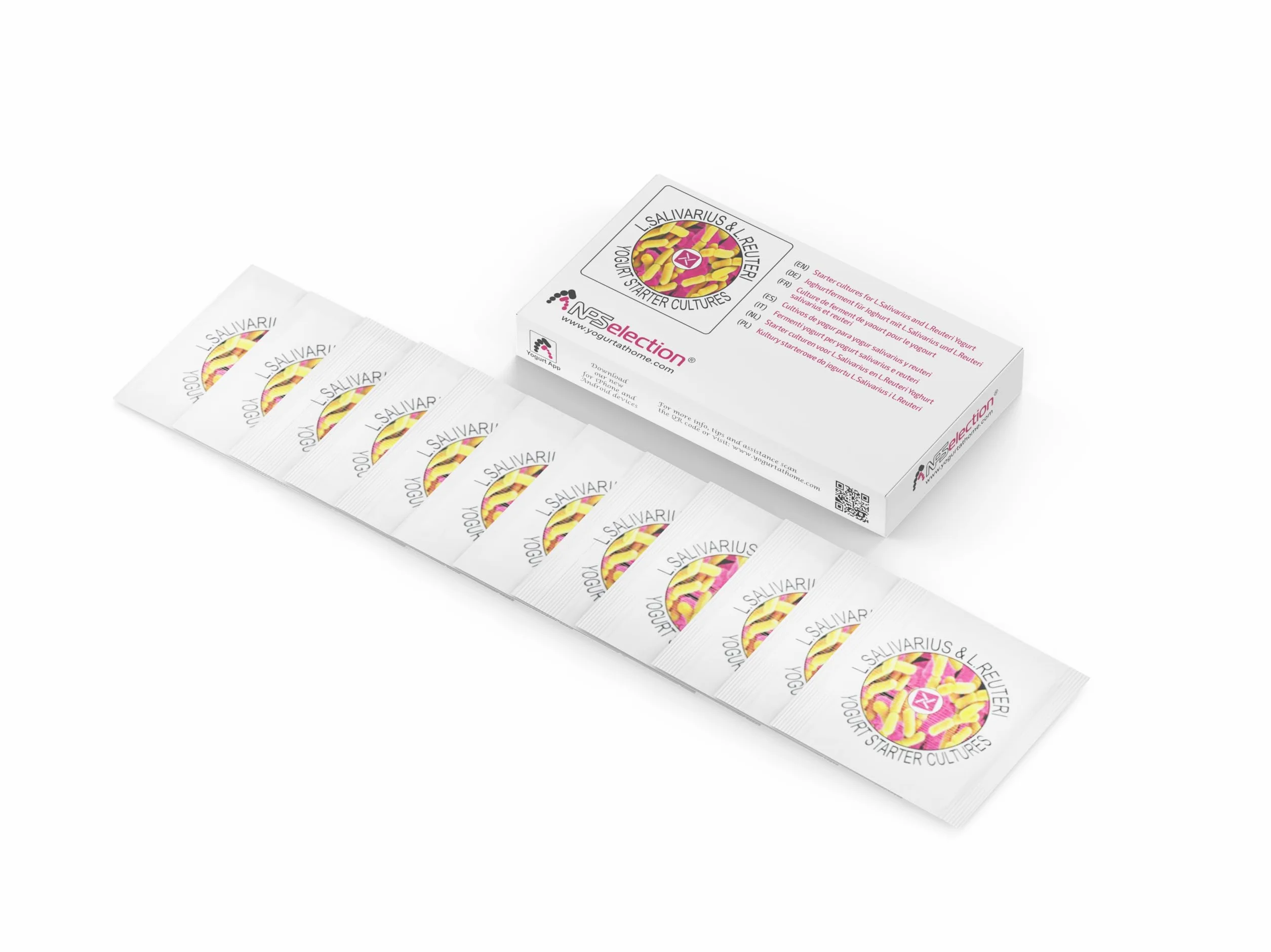 Ferments de yaourt pour yaourt maison avec L.Salivarius et L.Reuteri - Pack de 12 sachets