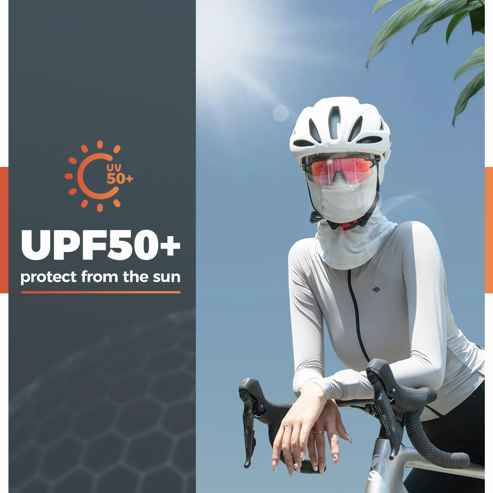 ROCKBROS Cagoule UPF 50+ Balaclava Masque Facial Réfroidissante Respirant Cyclisme Vélo Moto Blanc