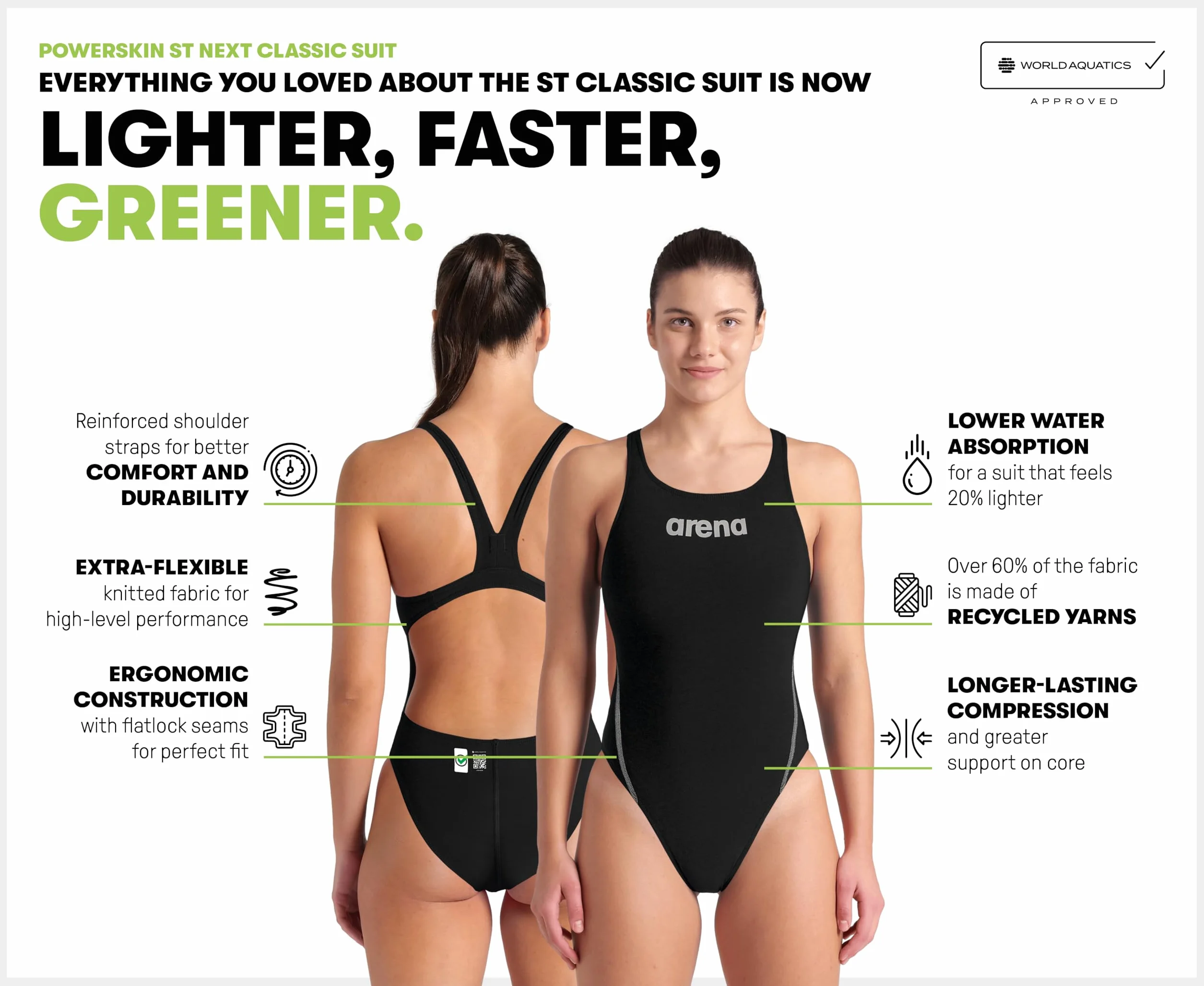 Arena Women's Powerskin St Next Classic Tech Suit Competition Racing Swimsuit
