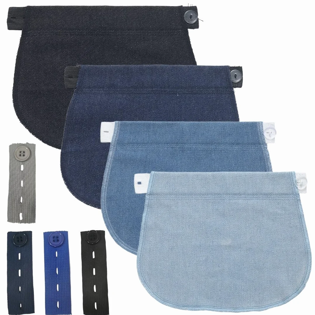 Bandeau Grossesse 8 Pièces Extenseur Pantalon Femmes Enceintes Ajustable Bande Élastique Maternité
