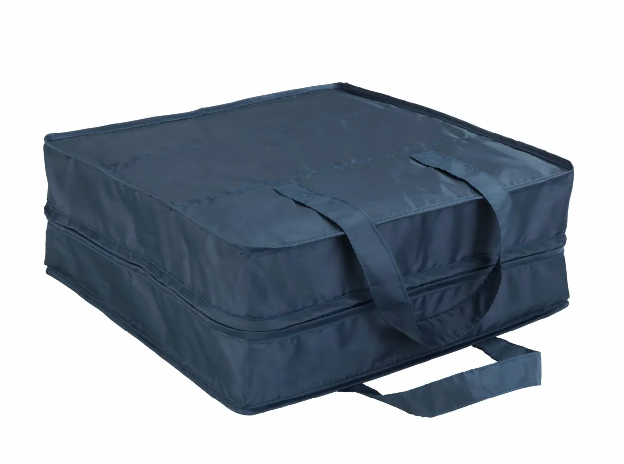 WENKO Sac à Chaussures Business 6 Compartiments Polyester 36.5 x 36.5 x 14.5 cm Bleu foncé
