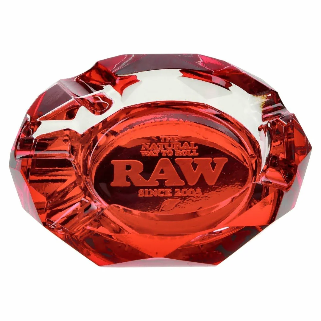 Cendrier en Verre Rouge Rubis