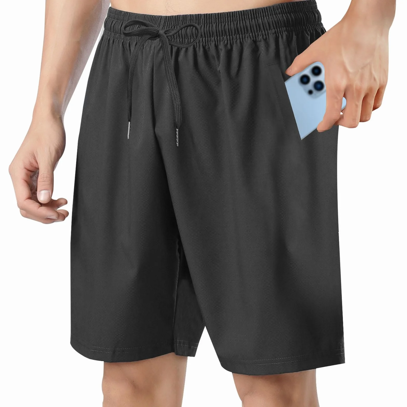 Aomig Short Sport Homme Compression Séchage Rapide Poches Zippées Noir