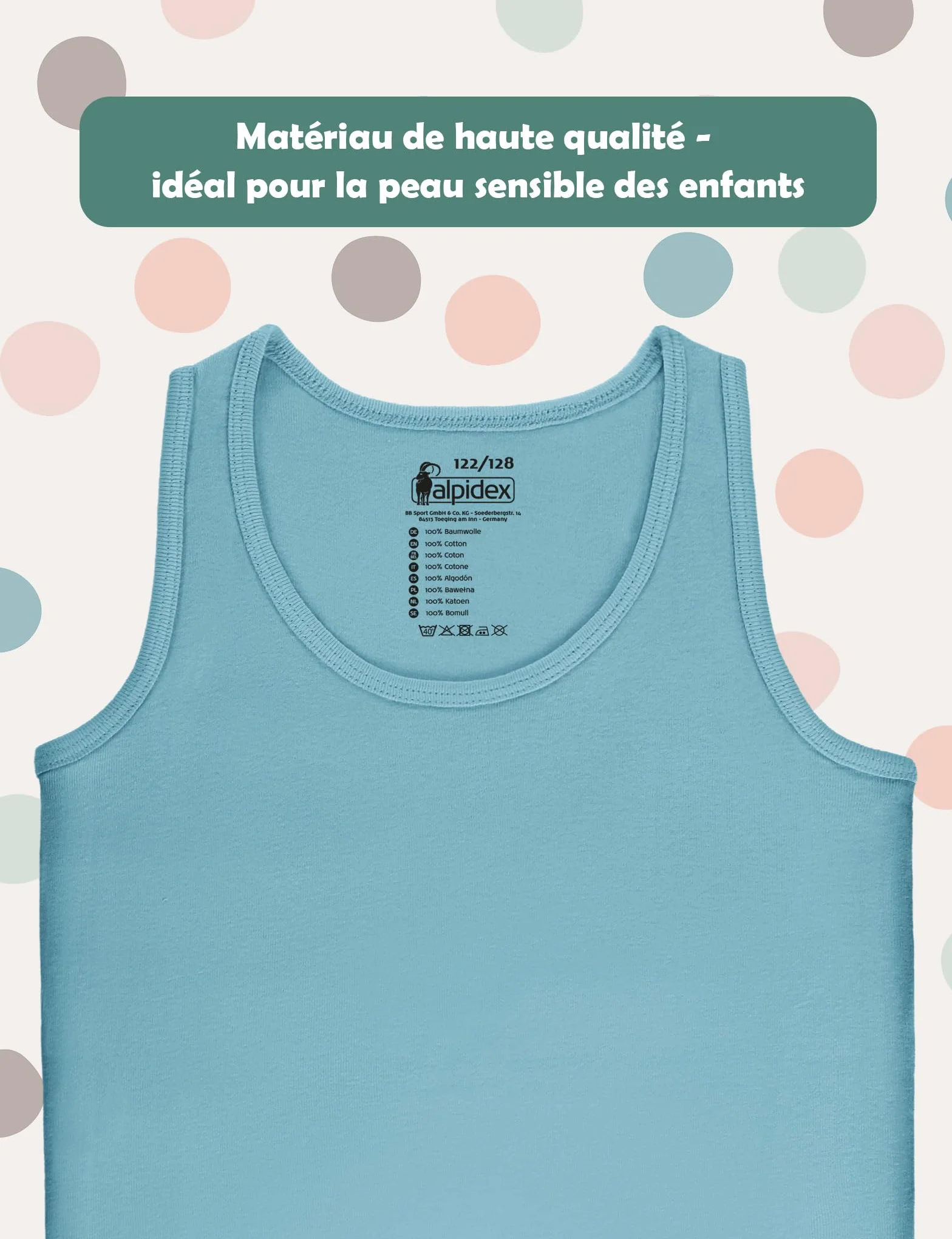 ALPIDEX Lot de 5 Maillots de Corps Filles 100% Coton Débardeur Enfant