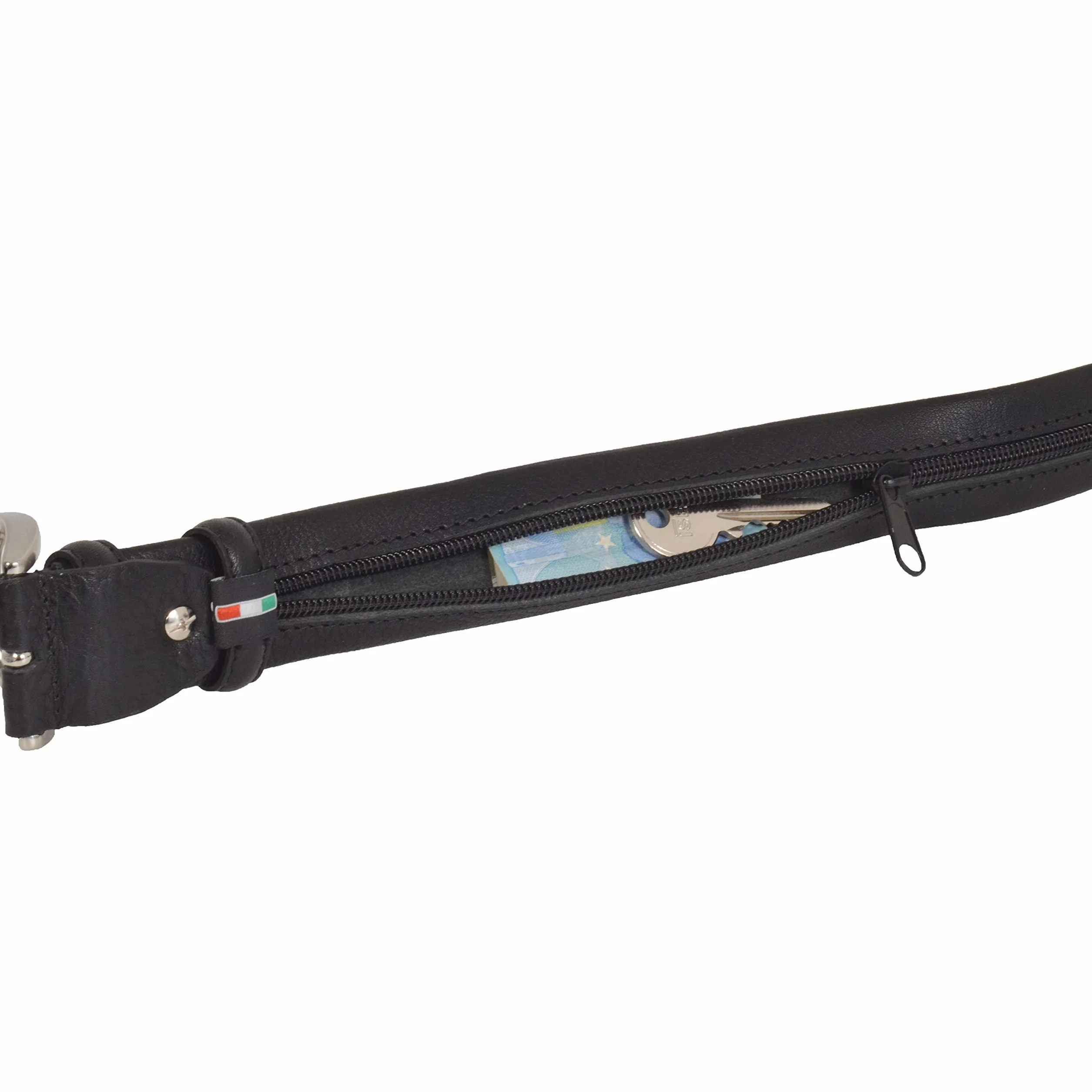 Conte Massimo Ceinture Porte-argent de Voyage en Cuir Véritable avec Poche Tactique