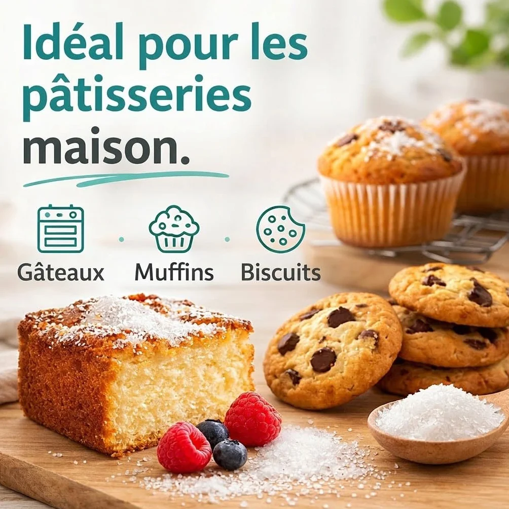GiDeli érythritol 2 kg, substitut de sucre granulé sans calories, alternative végétalienne et amie des dents
