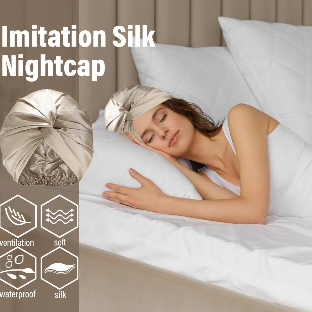 Bonnet de Nuit en Soie de Mûrier Double Couche pour Femme