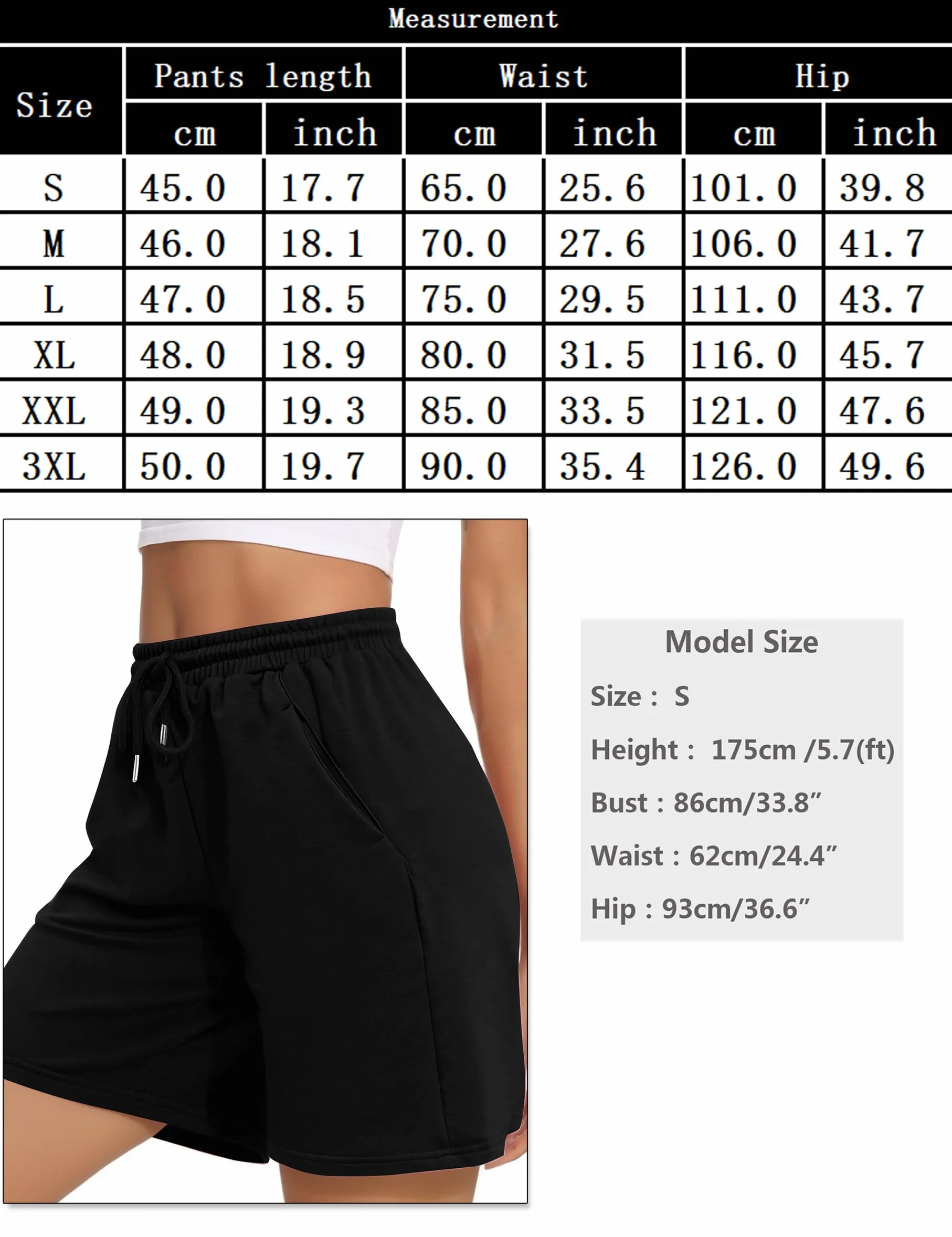 Litherday Short Femme Court Sport Jogging Taille Haute Été Entraînement Course avec Poches Élastique Fitness Running Gym