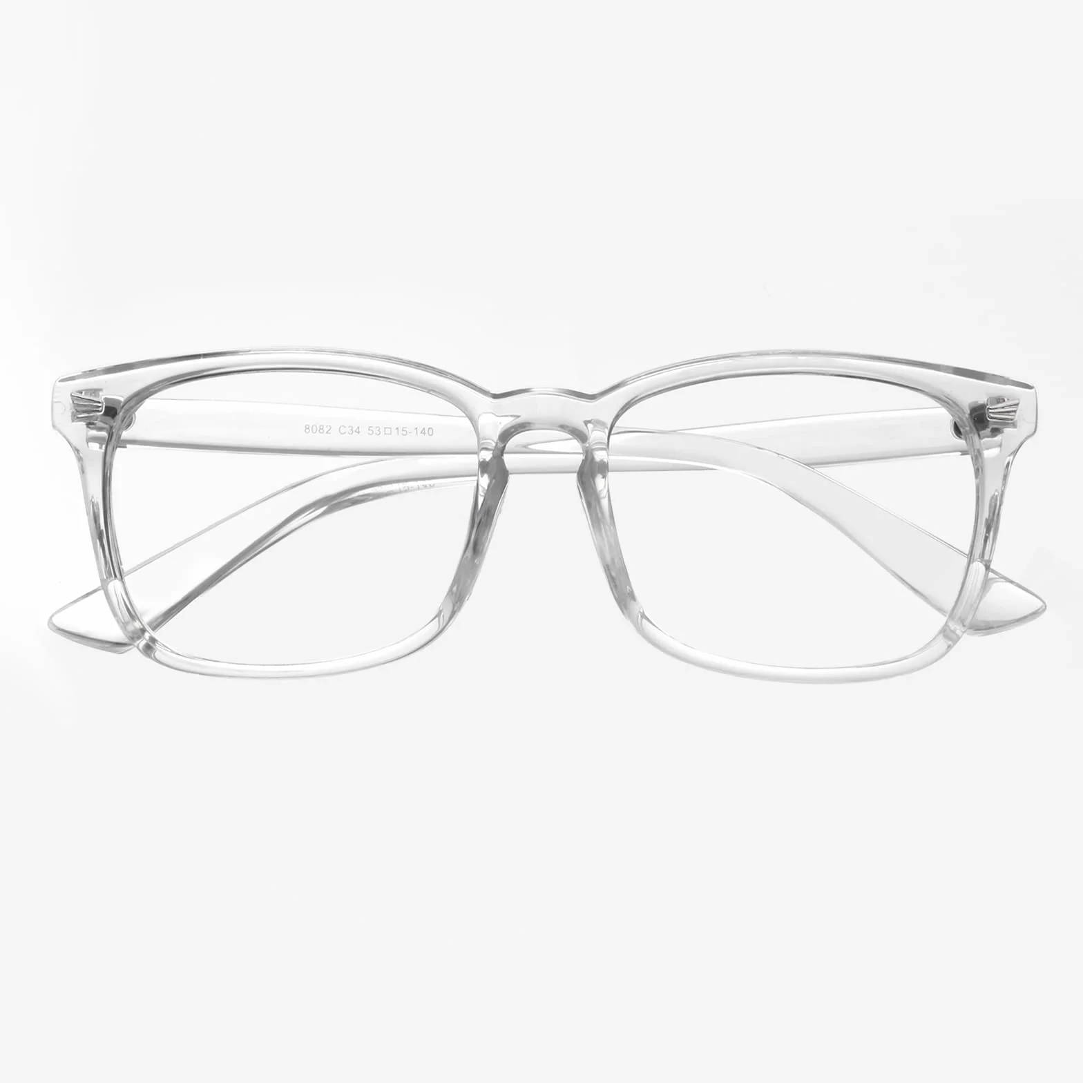 Lunettes de Vue Vintage Grand Carré Monture Surdimensionné Femme Homme Transparente