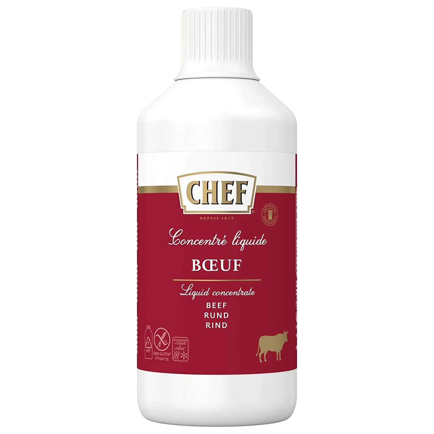 CHEF Concentré Liquide Bœuf - Aides Culinaires, Bouillons Et Assaisonnements - Bouteille De 1l
