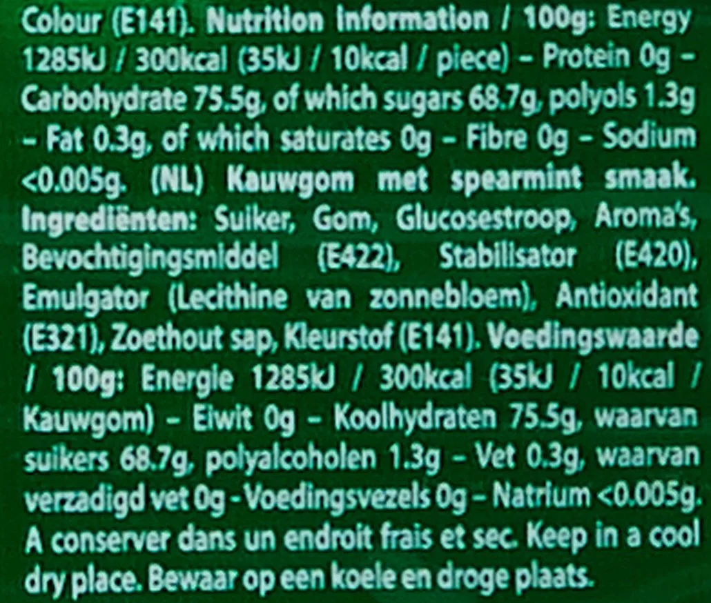 Hollywood Chewing gum Chlorophylle 5 paquets 11 tablettes