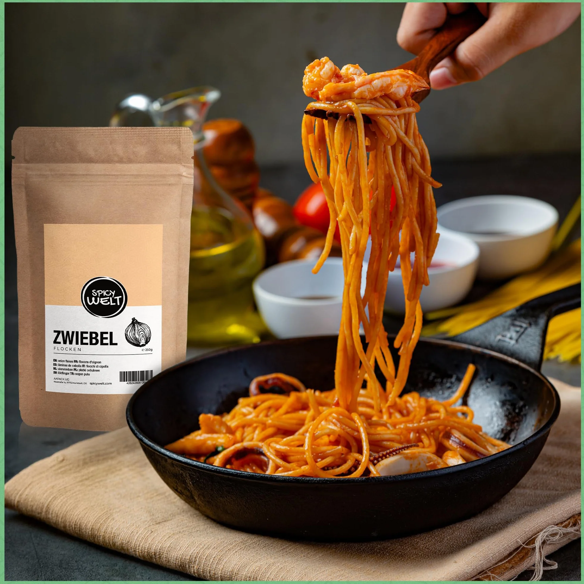 Spicy Welt Flocons d'Oignon (500g) – Oignon Séché en Lanières | Pour Pains, Burgers, Soupes & Plats Mijotés | Texture Visible & Saveur Concentrée | 100% Naturel, Sans Additifs