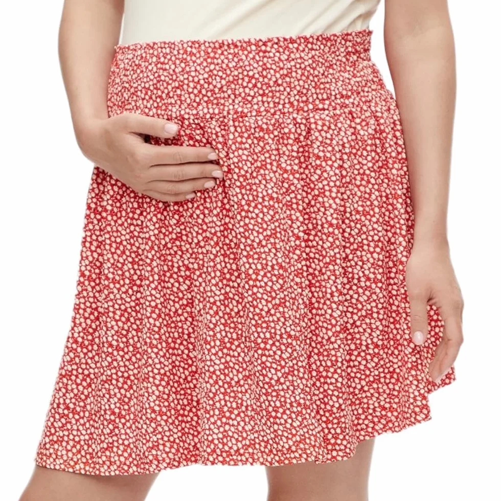 Mamalicious Jupe de Grossesse Rouge Femme