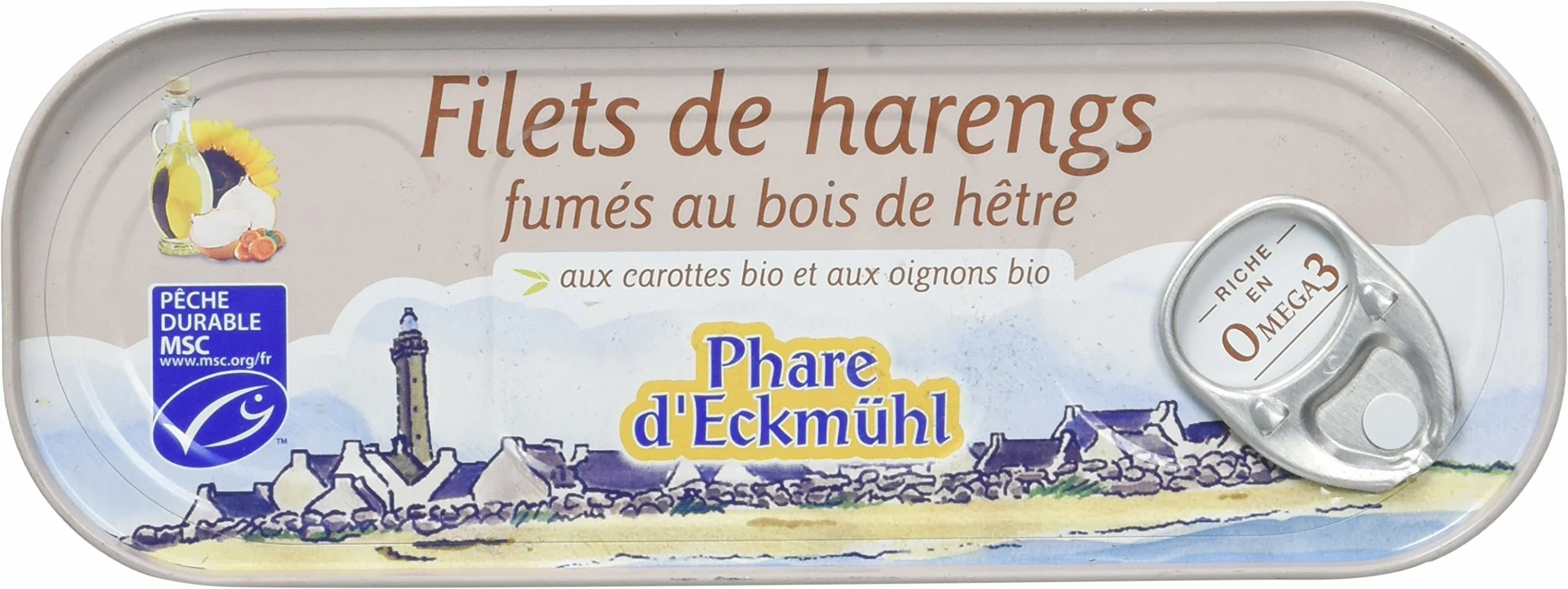 Phare d'Eckmül Filets de Harengs Fumés au Bois de Hêtres Bio, 150 g