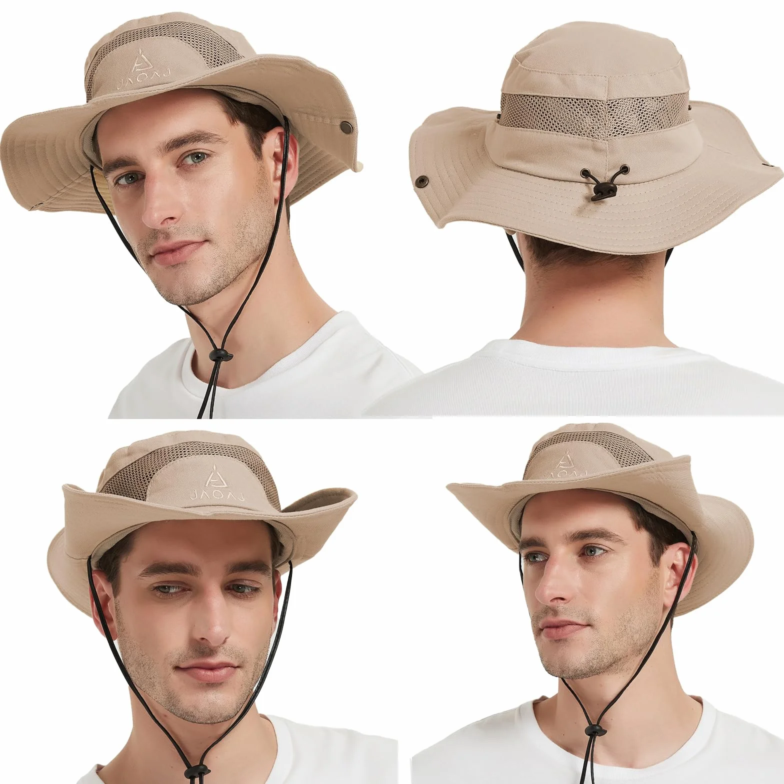 Chapeau de Soleil Hommes Protection UV UPF 50+ Coton Safari Boonie Pliable pour Plage Randonnée