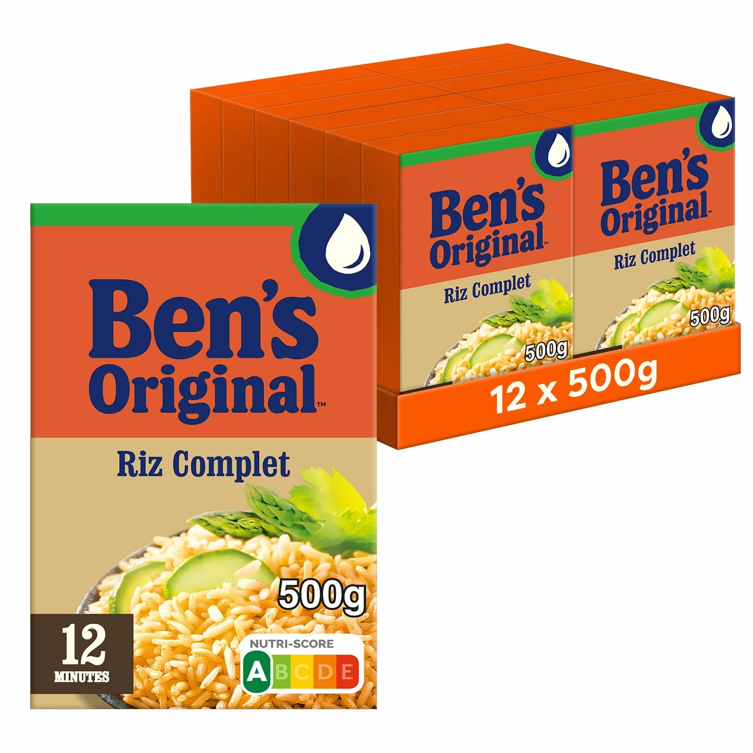 BEN'S ORIGINAL Riz Complet Vrac 12 minutes (12x500g)