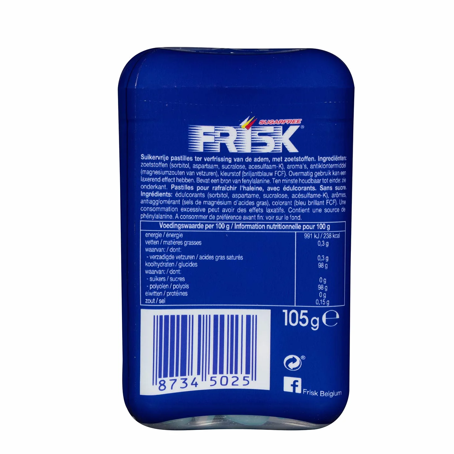 Frisk Pastilles Menthe Poivrée Mini Bonbon Rafraîchissant sans Sucres Boîte 150 Pièces 0.1kg