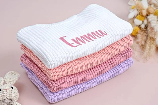 Pull en tricot personnalisé pour tout-petits - Col rond manches longues automne/hiver