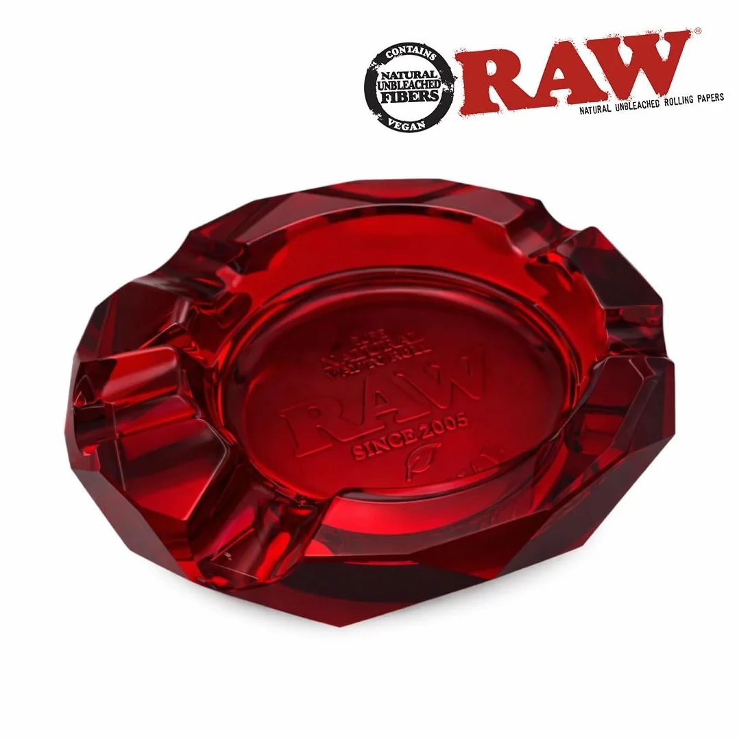 Cendrier en Verre Rouge Rubis