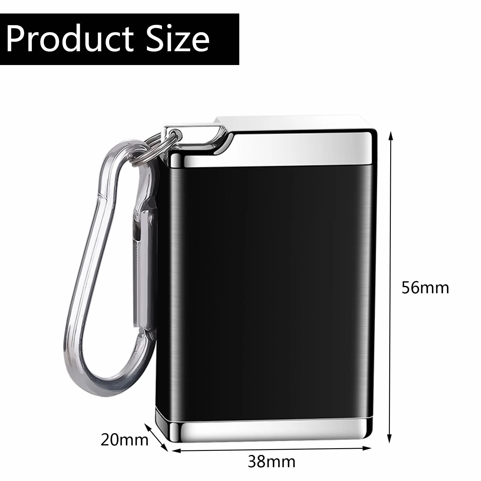 Mini Cendrier de Poche Portable Anti Odeurs, Porte-cendres Extérieur Voyages, Alliage d'Aluminium Noir