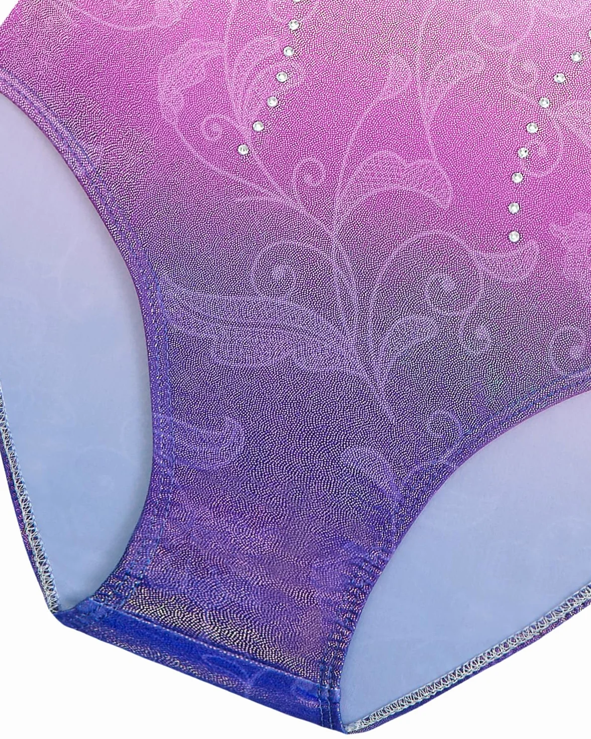Ensemble de Justaucorps de Gymnastique 3 Pièces pour Filles avec Sequins Dégradés, Unitards de Ballet 3-12 Ans