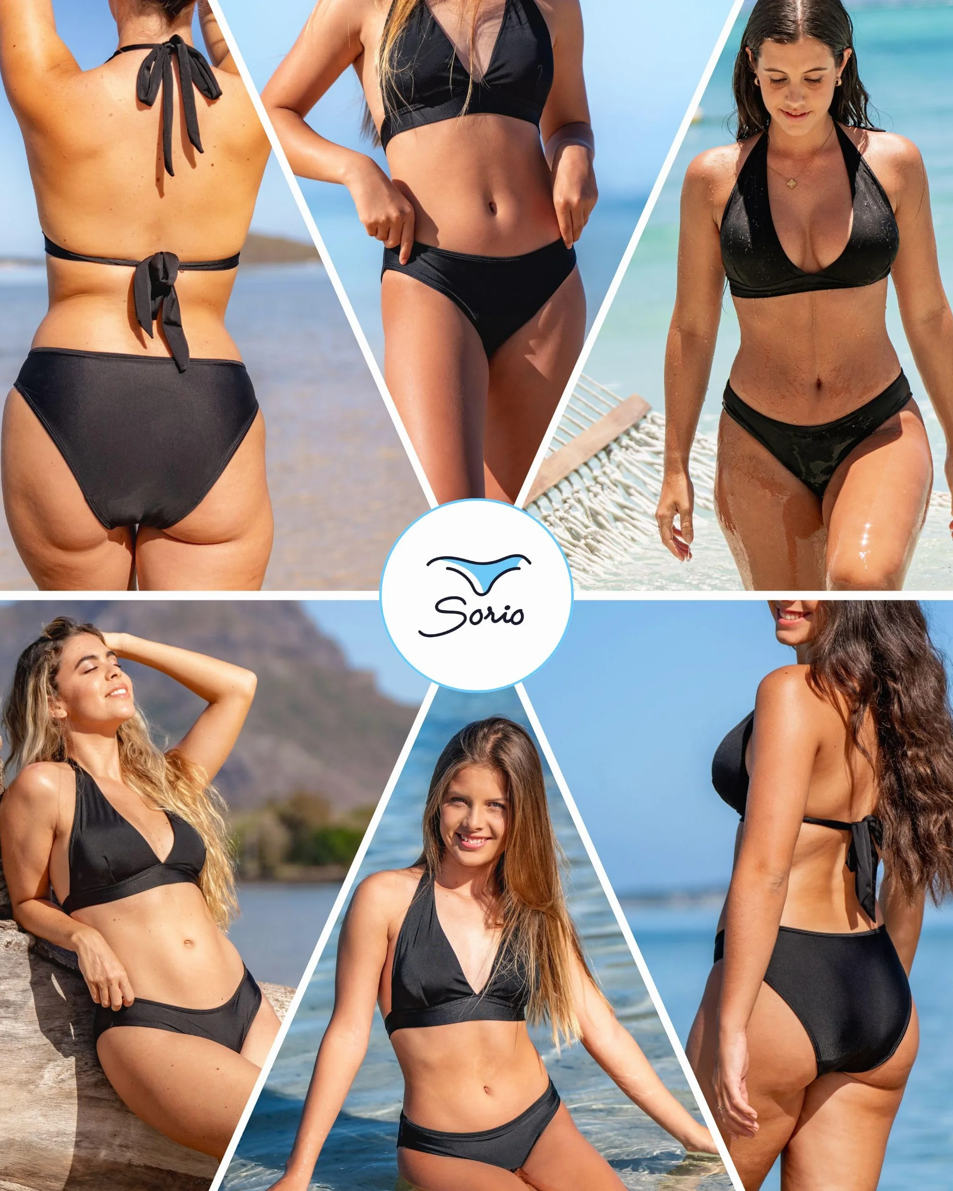 SORIO Bas de Maillot de Bain Menstruel Femme Flux Moyen à Abondant Absorbant Antifuite Anti Odeur Culotte de Bain Menstruelle Piscine Plage