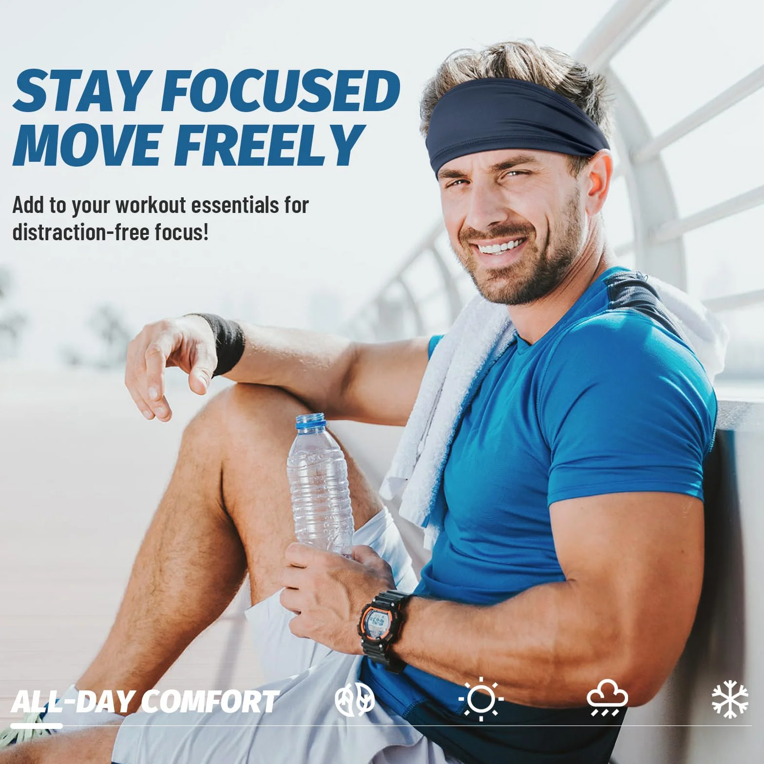 Bandeau Cheveux Homme Femme 5 Pcs Serre Tete Anti Transpiration Bandana Élastique Sport Headband Tennis Football Basketball Gym Cyclisme