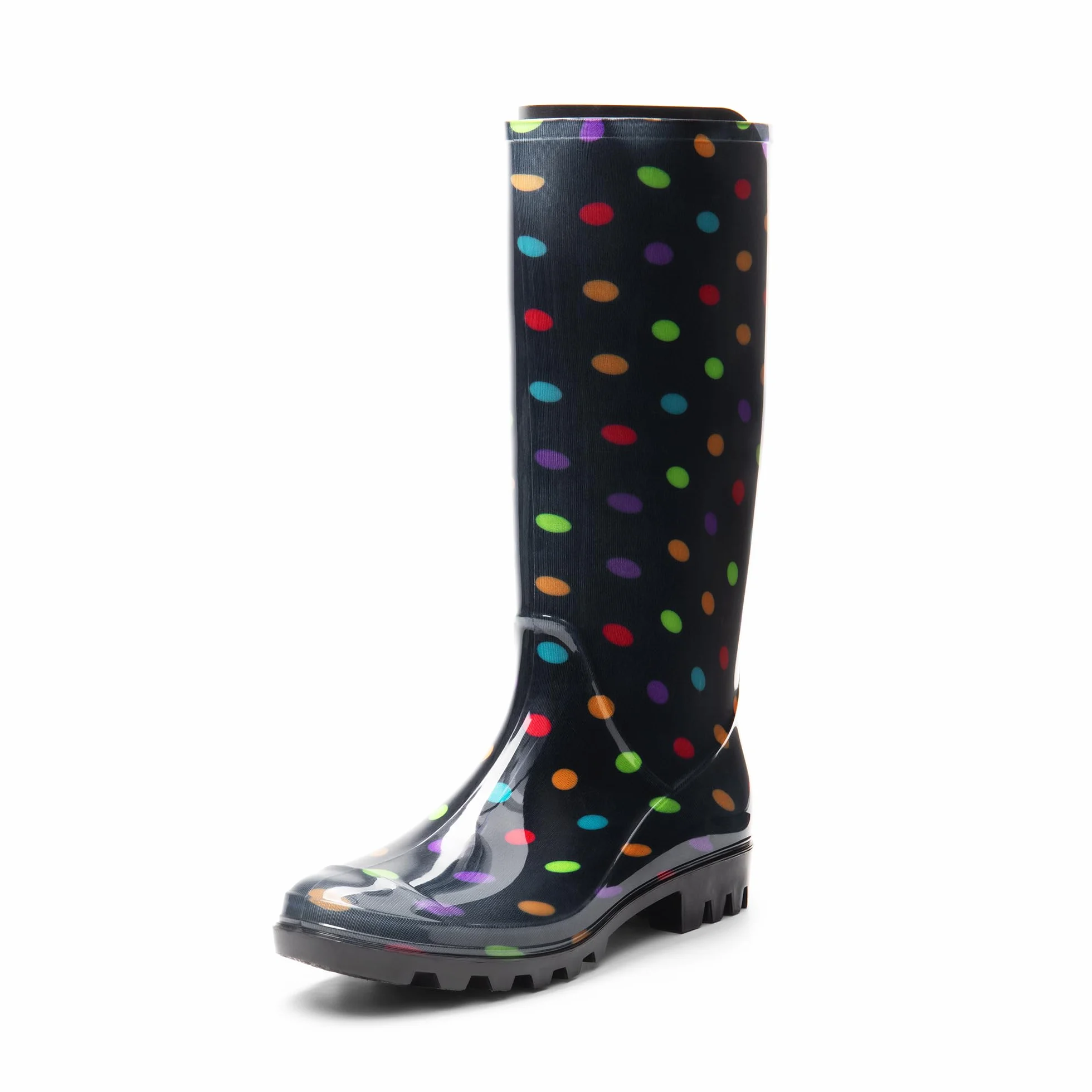 DREAM PAIRS Bottes de Pluie Femmes Motif Classique Pois Jardin Confortable
