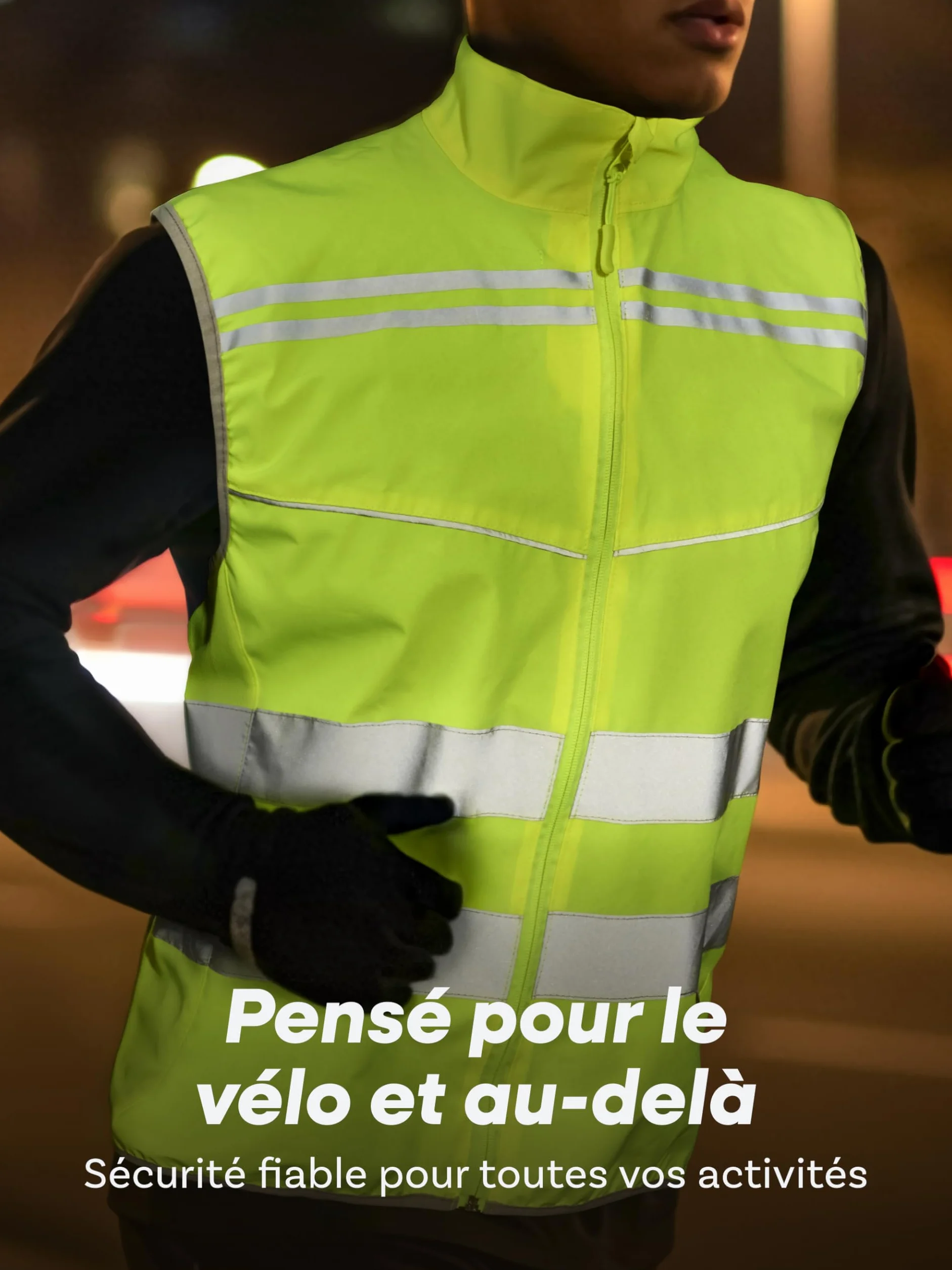 Veste Cyclisme Réfléchissante Hommes Femmes Jaune Fluo Haute Visibilité Respirant Mesh
